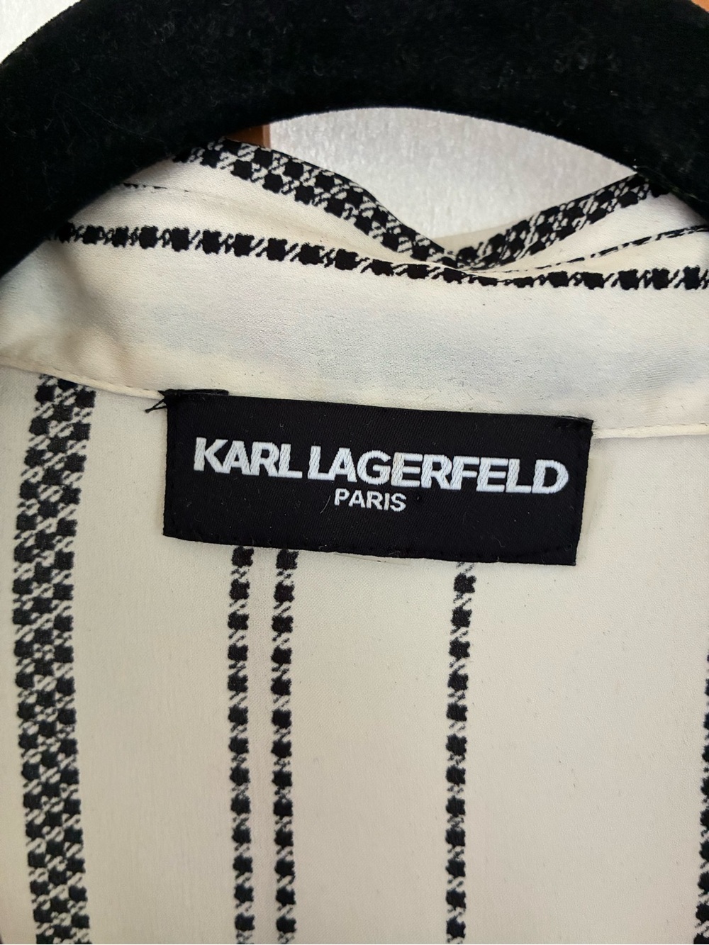 Karl Lagerfeld Black & Cream Striped Shirt